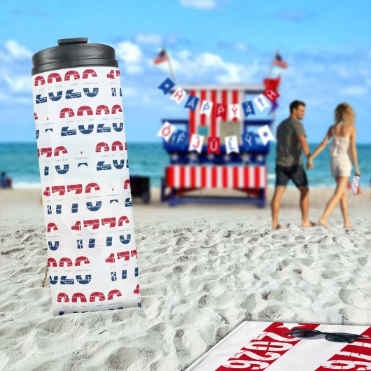 America 250 Stars & Stripes 1776 2026 Lettering Thermosbecher