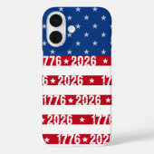 America 250 Stars & Stripes 1776 2026 Numbers Case-Mate iPhone Hülle (Rückseite)