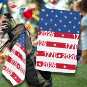 America 250 Stars & Stripes 1776 2026 Numerals Golfhandtuch