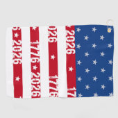 America 250 Stars & Stripes 1776 2026 Numerals Golfhandtuch (Horizontal)