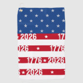 America 250 Stars & Stripes 1776 2026 Numerals Golfhandtuch (Vorderseite)