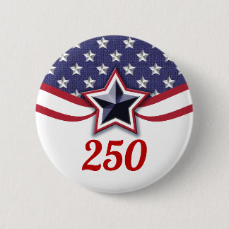 America 250 Stars Stripes Design Button