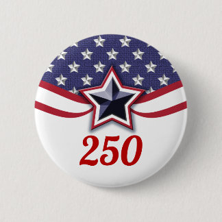 America 250 Sterne Streifen Design Button