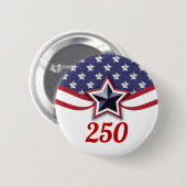 America 250 Sterne Streifen Design Button (Vorne & Hinten)