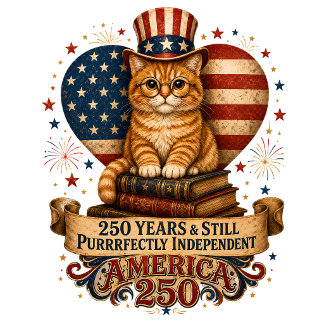 America 250 Vintage Patriotische Katze T-Shirt