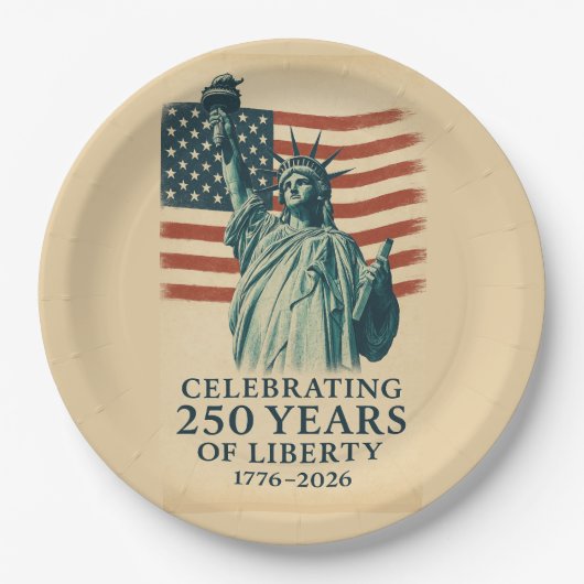 America 250 Years Liberty Patriotic Celebration Pappteller (Vorderseite)