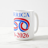 America 250th Anniversary 1776-2026 Patriotic Kaffeetasse (VorderseiteRechts)