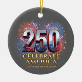 America 250th Anniversary, 1776 Semiquincentennial Keramik Ornament
