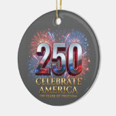 America 250th Anniversary, 1776 Semiquincentennial Keramik Ornament (Links)