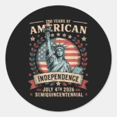 America 250th Anniversary 250 Years America  Runder Aufkleber (Vorderseite)