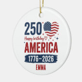 America 250th Anniversary, Custom Name USA Keramik Ornament (Links)
