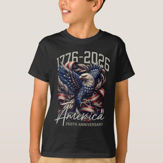 America 250th Anniversary Eagle Us Flag July 4th 2 T-Shirt (Vorderseite)