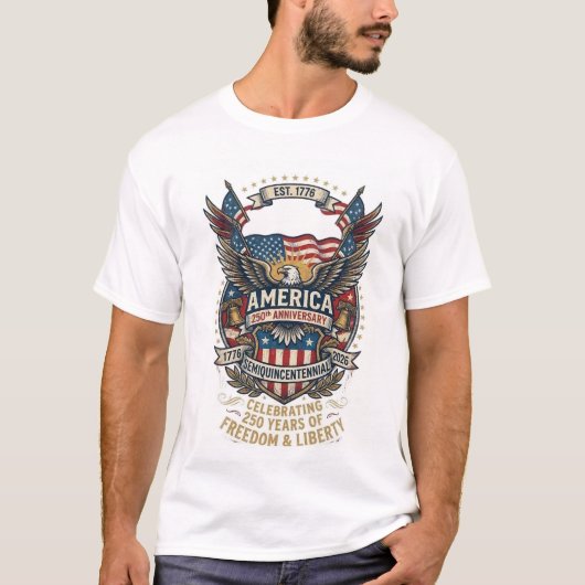America 250th Anniversary Shirt 1776 Freedom (Vorderseite)