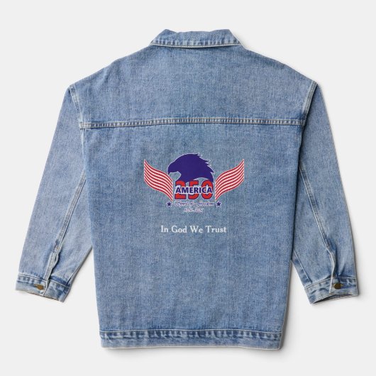 America 250th-Spirit of Freedom-Editable Back Text Jeansjacke (Rückseite)