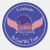 America 250th-Spirit of Freedom-Editable Text Runder Aufkleber (Vorderseite)