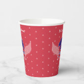 America 250th-Spirit of Freedom-Red-Editable Text Pappbecher (Links)