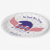 America 250th-Spirit of Freedom-White-Edit Text Pappteller (Schrägansicht)