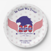 America 250th-Spirit of Freedom-White-Edit Text Pappteller (Vorderseite)