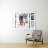 America 4th of July USA 250th Anniversary Party Wandteppich (Beispiel (Horizontal))