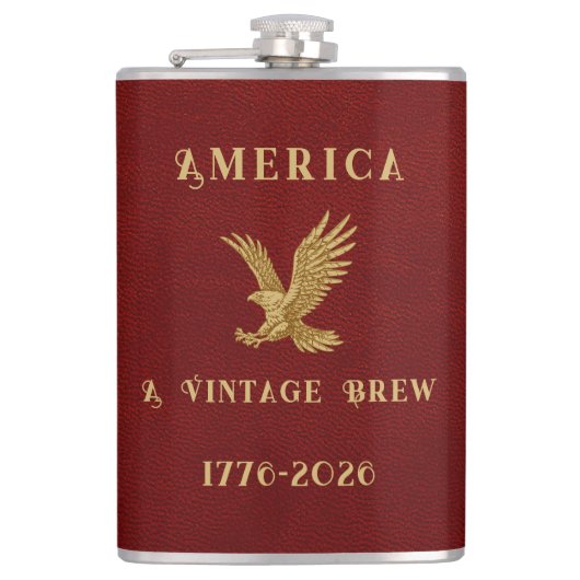 America a Vintage Brew Eagle 1775 - 2026  Flachmann (Vorderseite)