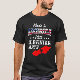 America Albanien Parts Albanien Map USA Flag Ances T-Shirt