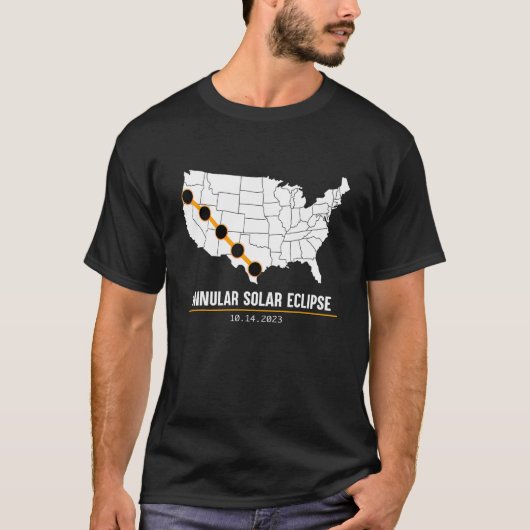 America Annular Solar Eclipse Shirt Map USA 2023 S (Vorderseite)