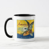 America Apple Crate LabelDufur, OR Tasse (Links)