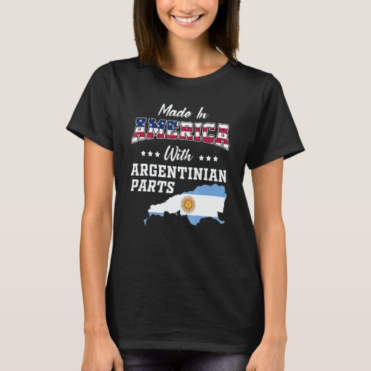 America Argentinian Part Argentina Map USA Flag Ro T-Shirt (Vorderseite)