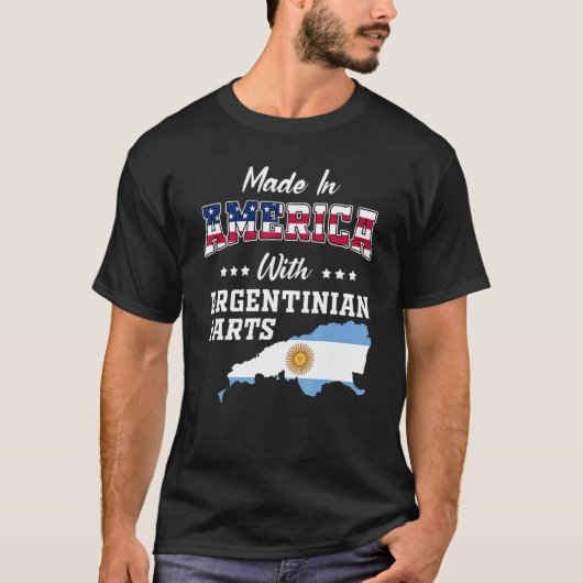 America Argentinian Part Argentina Map USA Flag Ro T-Shirt (Vorderseite)