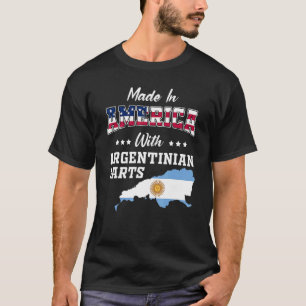 America Argentinier Part Argentina Map USA Flag Ro T-Shirt