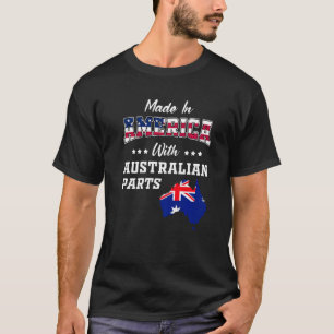 America Australien Parts Australia Map USA Flag Ro T-Shirt