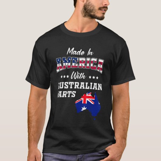 America Australien Parts Australia Map USA Flag Ro T-Shirt (Vorderseite)