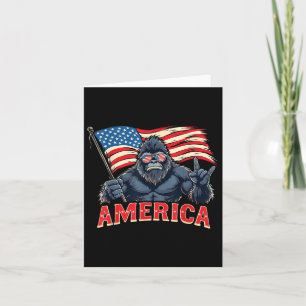 America Bigfoot Sasquatch 4. Juli US-Flagge Rock P Karte