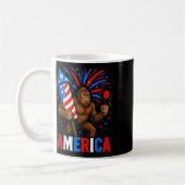 America Bigfoot Usa Firework Patriotic Sasquatch 4 Kaffeetasse (Links)