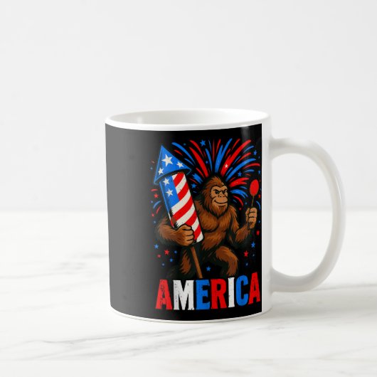 America Bigfoot Usa Firework Patriotic Sasquatch 4 Kaffeetasse (Rechts)