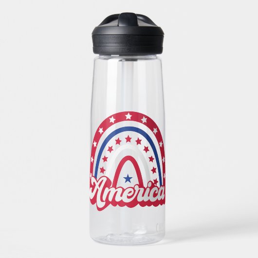 America Boho Rainbow 4 vom Juli 1776 Trinkflasche (Vorne)