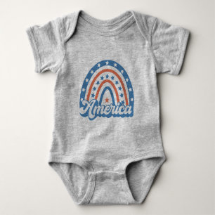 America Boho Retro Baby Strampler