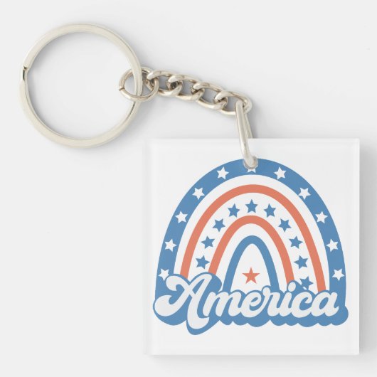 America Boho Retro Schlüsselanhänger (Vorderseite)