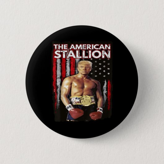 America Boxer Trump Rocky Trump Meme Trump 2024 , Button (Vorderseite)