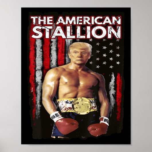 America Boxer Trump Rocky Trump Meme Trump 2024 , Poster (Vorne)