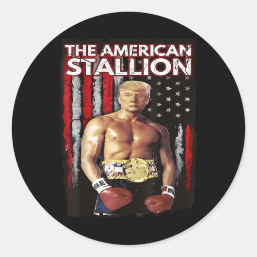 America Boxer Trump Rocky Trump Meme Trump 2024 , Runder Aufkleber (Vorderseite)