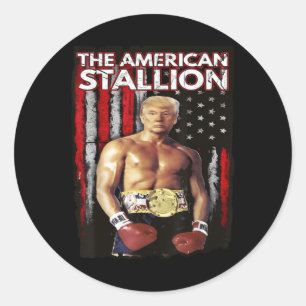 America Boxer Trump Rocky Trump Meme Trump 2024 , Runder Aufkleber