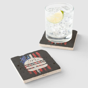 America Burger (Schwarze Malerei Nr. 1) Steinuntersetzer