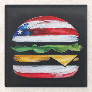 America Burger (Schwarze Malerei Nr. 2) Glasuntersetzer