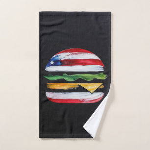 America Burger (Schwarze Malerei Nr. 2) Handtuch