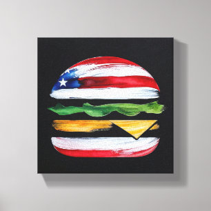 America Burger (Schwarze Malerei Nr. 2) Leinwanddruck
