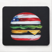 America Burger (Schwarze Malerei Nr. 2) Mousepad (Vorne)