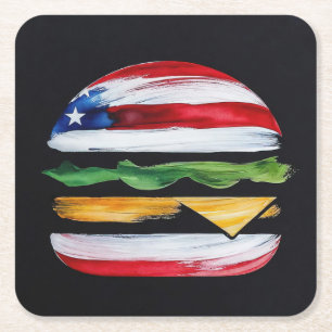 America Burger (Schwarze Malerei Nr. 2) Rechteckiger Pappuntersetzer