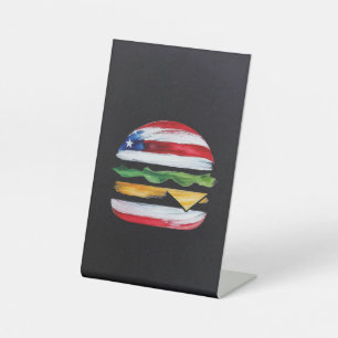 America Burger (Schwarze Malerei Nr. 2) Sockelschild