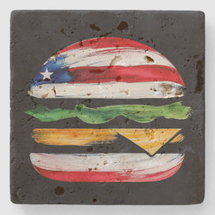 America Burger (Schwarze Malerei Nr. 2) Steinuntersetzer